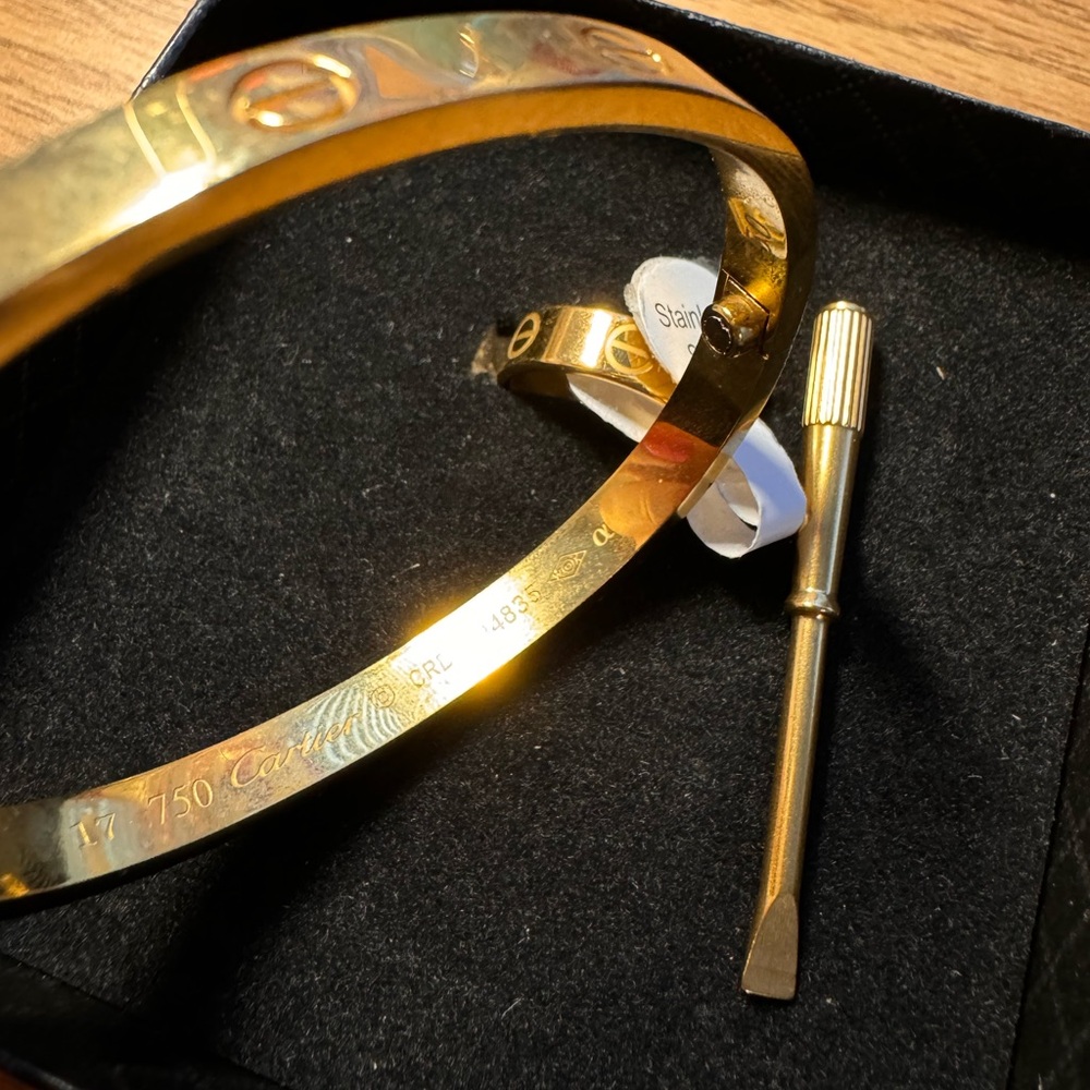 Gold Screw Cuff Bangle Bracelet No Stones Stainless Steel Love Bracelet Luxury
